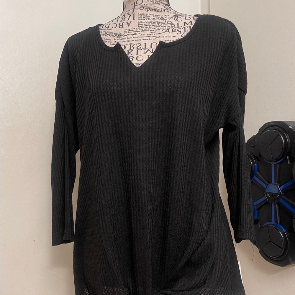 Notations Black Textured Women's Tunic